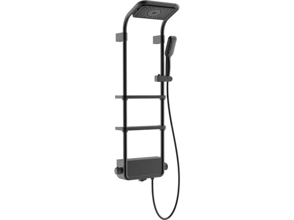 Zlevněný MEXEN - Dazz nástěnný sprchový set s dešťovou sprchou a baterií, černá 78107-70