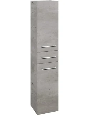 Značkový Vysoká skříň s košem DOS SVD2ZK 35 - D01 Beton / Úchytka T03 / D01 Beton / Pravé