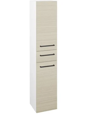 Akce Vysoká skříň s košem DOS SVD2ZK 35 - N01 Bílá lesk / Úchytka T06 / D04 Dub / Pravé