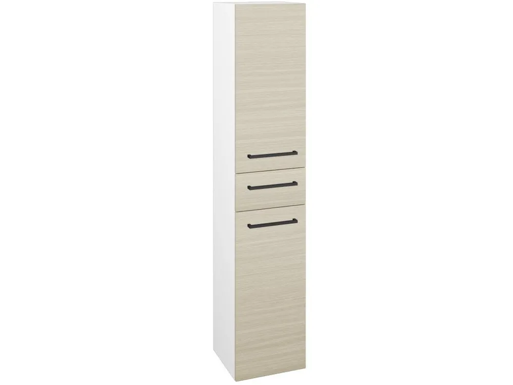 Akce Vysoká skříň s košem DOS SVD2ZK 35 - N01 Bílá lesk / Úchytka T06 / D04 Dub / Pravé