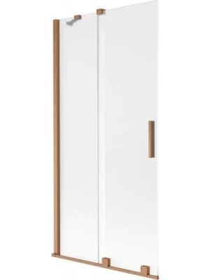 Zlevněný MEXEN/S - Velar dvoukřídlá posuvná vanová zástěna 95 x 150, dekor, měď kartáčovaná 896-095-000-31-65