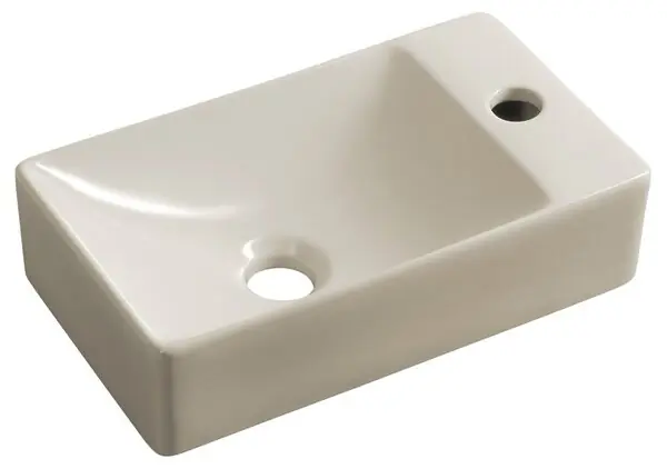 Značkový Sapho MARGITHA Umývátko 38x22cm, otvor pro baterii vpravo, ivory béžová