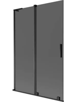 Zlevněný MEXEN/S - Velar L dvoukřídlá posuvná vanová zástěna 120 x 150, grafit, černá 896-120-003-41-70