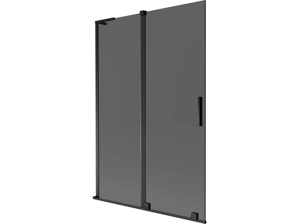 Zlevněný MEXEN/S - Velar L dvoukřídlá posuvná vanová zástěna 120 x 150, grafit, černá 896-120-003-41-70