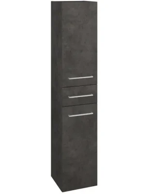 Zlevněný Vysoká skříň s košem DOS SVD2ZK 35 - D16 Beton tmavý / Úchytka T04 / D16 Beton tmavý / Pravé