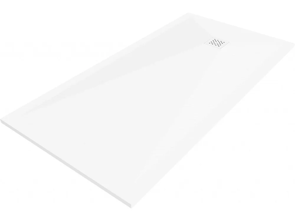 Zlevněný MEXEN/S - Stone+ obdélníková sprchová vanička 160 x 80, bílá, mřížka bílá 44108016-W