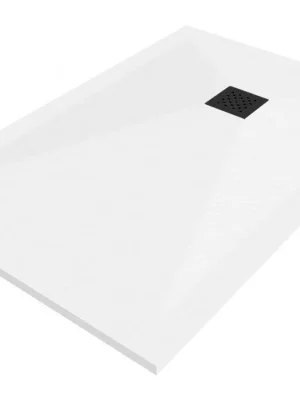 Zlevněný MEXEN/S - Stone+ obdélníková sprchová vanička 140 x 90, bílá, mřížka černá 44109014-B