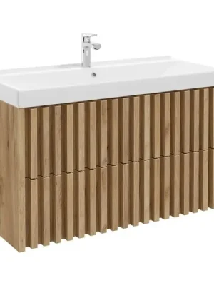 Akce Koupelnová skříňka s umyvadlem SAT Delano 100x56x46 cm dub mat DELANO100ZDUM