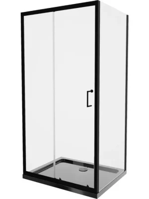 Zlevněný MEXEN/S - Apia Sprchový kout 110x80, transparent, černá + vanička se sifonem 840-110-080-70-00-4070B