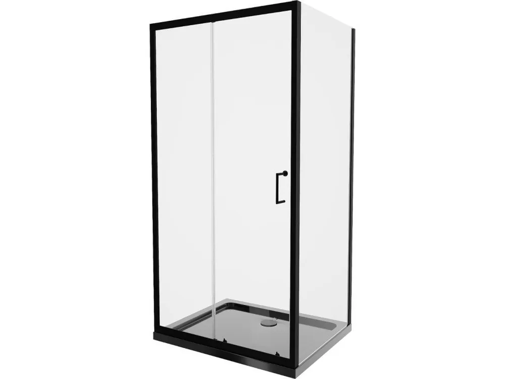 Zlevněný MEXEN/S - Apia Sprchový kout 110x80, transparent, černá + vanička se sifonem 840-110-080-70-00-4070B