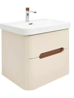 Akce Koupelnová skříňka s umyvadlem a baterií SAT Fusion 57,5x53x45 cm pískově béžová mat SATFUSION260BEMWBA