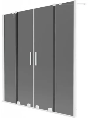 Zlevněný MEXEN/S - Velar Duo dvoukřídlá posuvná vanová zástěna 140 x 150, grafit, bílá 896-140-000-42-20