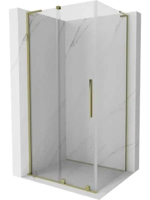 Zlevněný MEXEN/S - Velar L sprchový kout, posuvné dveře 100 x 70, transparent, zlato 871-100-070-03-50
