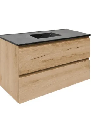 Zlevněný Koupelnová skříňka 2 zásuvková s umyvadlem SAT B-Way 99x50x45 cm dub mat BWAY2100OAKU4B