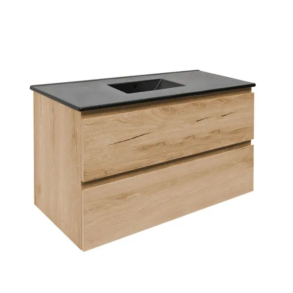 Zlevněný Koupelnová skříňka 2 zásuvková s umyvadlem SAT B-Way 99x50x45 cm dub mat BWAY2100OAKU4B