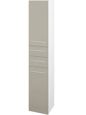 Akce Vysoká skříň s košem DOS SVD2Z2K 35 - N01 Bílá lesk / Úchytka T02 / M05 Béžová mat / Levé