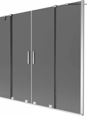 Akce MEXEN/S - Velar Duo dvoukřídlá posuvná vanová zástěna 180 x 150, grafit, chrom 896-180-000-42-01