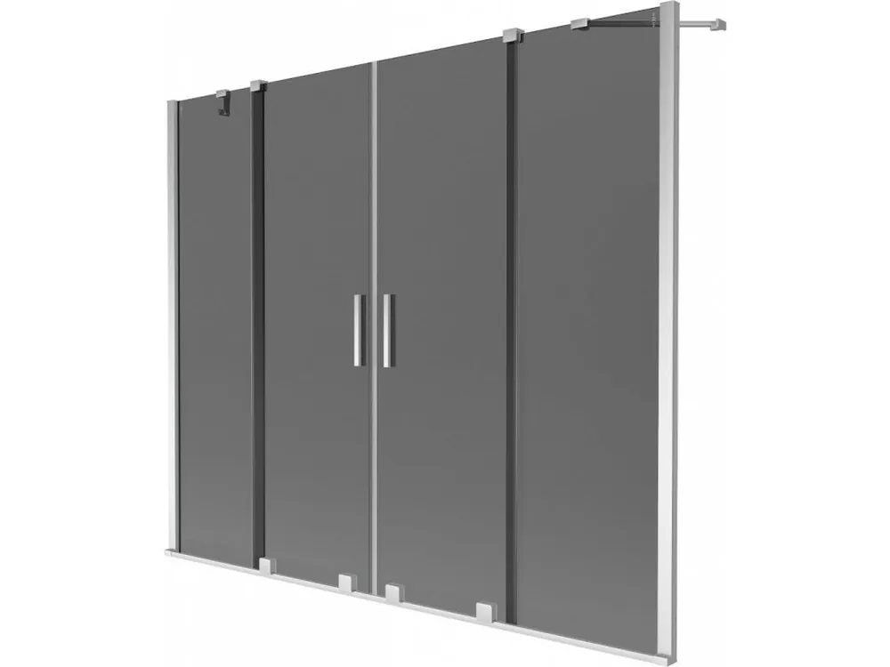 Akce MEXEN/S - Velar Duo dvoukřídlá posuvná vanová zástěna 180 x 150, grafit, chrom 896-180-000-42-01