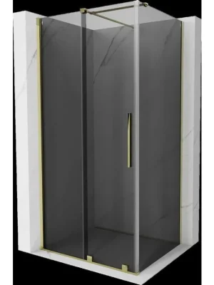 Značkový MEXEN/S - Velar sprchový kout, posuvné dveře 140 x 100, grafit, zlato 871-140-100-41-50