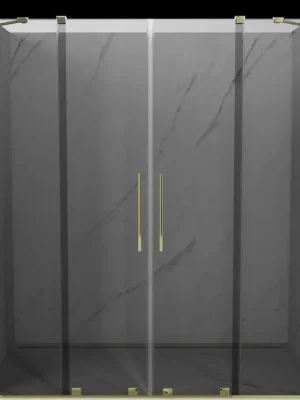 Akce MEXEN/S - Velar Duo posuvné sprchové dveře 170, grafit, zlatá 871-170-000-42-50