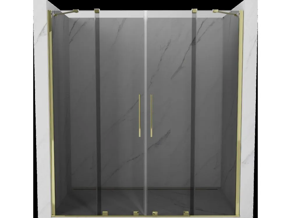 Akce MEXEN/S - Velar Duo posuvné sprchové dveře 170, grafit, zlatá 871-170-000-42-50