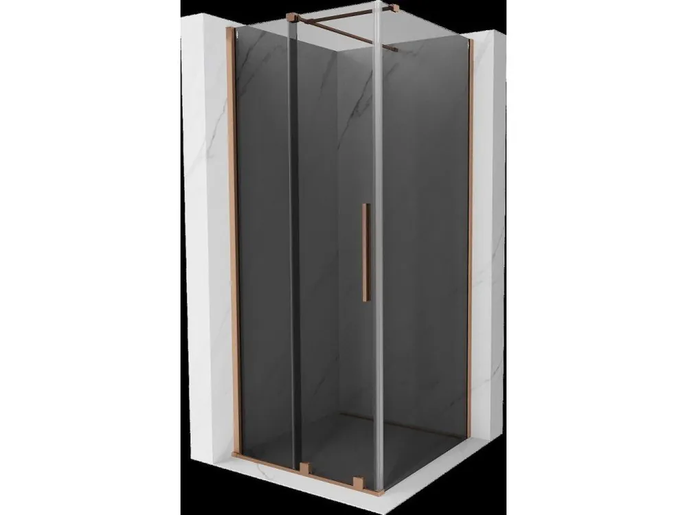 Akce MEXEN/S - Velar sprchový kout, posuvné dveře 110 x 110, grafit, měď kartáčovaná 871-110-110-41-65
