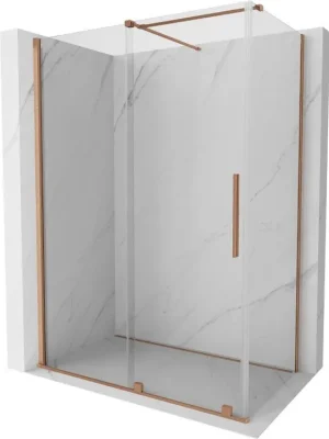 Akce MEXEN/S - Velar sprchový kout 160 x 80, transparent, kartáčovaná měď 871-160-080-01-65